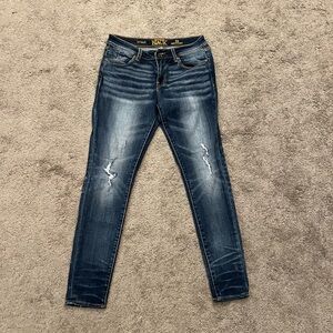 Buckle Black Ankle Skinny Jeans - Dark Blue